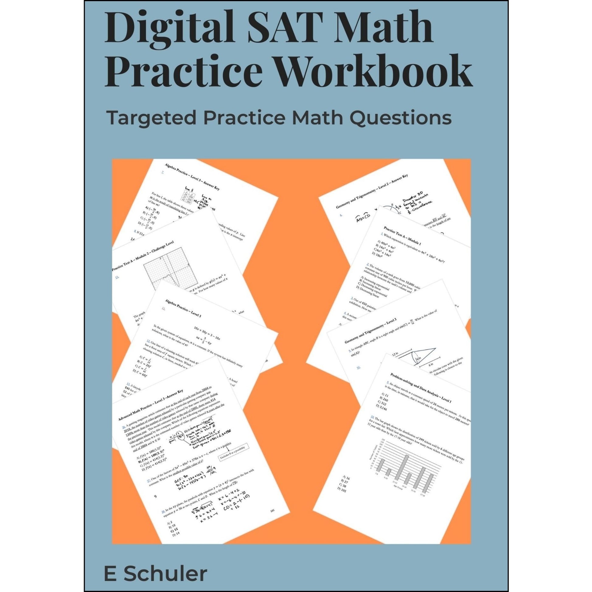 Digital SAT Math Practice Book – 350 Questions by Topic and Difficulty – Paperback